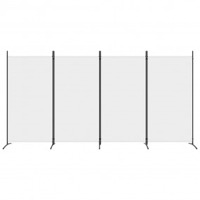 4-Panel Room Divider White 136.2"x70.9" Fabric