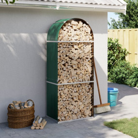 Log Holder Green 31.5"x17.7"x74.8" Galvanized Steel