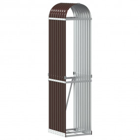 Log Holder Brown 15.7"x17.7"x66.9" Galvanized Steel