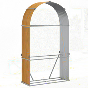 Log Holder Light Brown 47.2"x17.7"x82.7" Galvanized Ste...