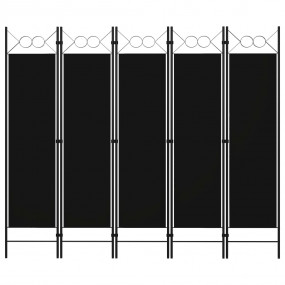 5-Panel Room Divider Black 78.7"x70.9"