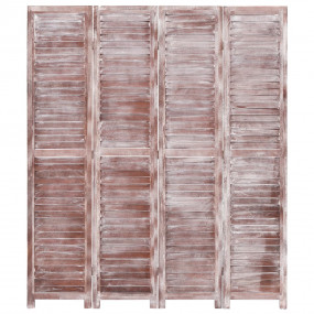 4-Panel Room Divider Brown 55.1"x65" Wood