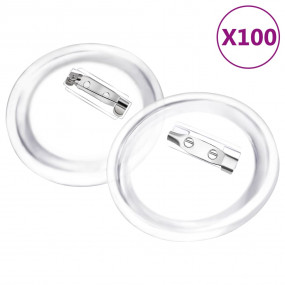 Button Badges Kit with Pins 100 Sets Acrylic 2.3"