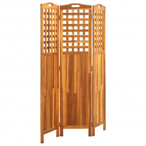 3-Panel Room Divider 47.6"x0.8"x66.9" Solid Acacia Wood