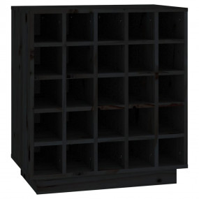 Wine Cabinet Black 21.9"x13.4"x24" Solid Wood Pine