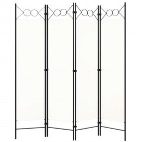 4-Panel Room Divider White 63"x70.9"