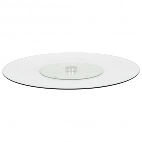 Rotating Serving Plate Transparent 23.6" Tempered Glass