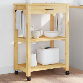 Kitchen Trolley MONZA 23.6"x15.7"x35.4" Solid Wood Pine