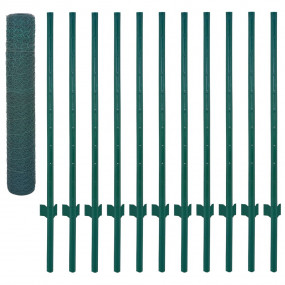 Wire Mesh Fence with Posts Steel 82'x3.3' Green