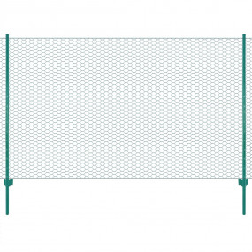 Wire Mesh Fence with Posts Steel 82'x6.6' Green
