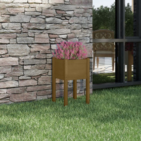 Garden Planter Honey Brown 15.7"x15.7"x27.6" Solid Wood...
