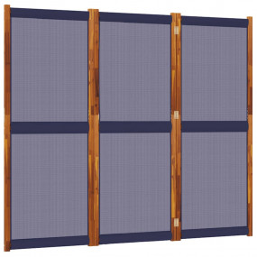 3-Panel Room Divider Dark Blue 82.7"x70.9"
