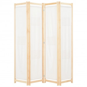 4-Panel Room Divider Cream 62.9"x66.9"x1.6" Fabric