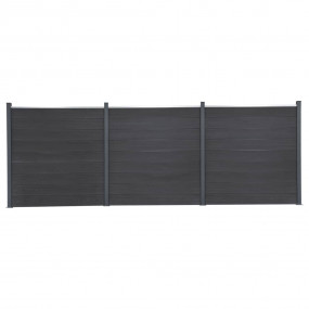 Fence Panel Set Gray 207.1"x73.2" WPC