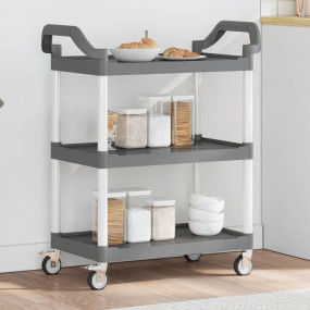 3-Tier Trolley Gray 31.9"x16.1"x36.2" Aluminum