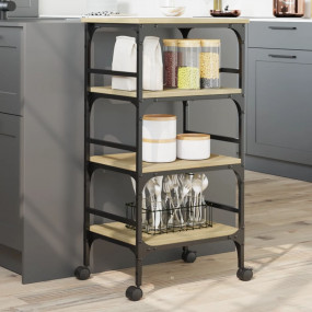 Kitchen Trolley Sonoma Oak 17.7"x13.8"x35.2" Engineered...