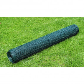Chicken Wire Fence with PVC Coating 82'x1.6' Green