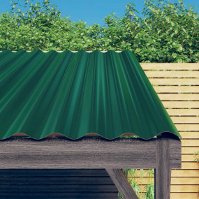 Roof Panels 36 pcs Powder-coated Steel Green 31.5"x14.2...