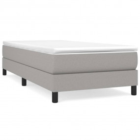 Bed Frame without Mattress Light Gray Twin Fabric (US O...