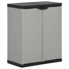 Garden Waste Cabinet Gray and Black 26.8"x15.7"x33.5" P...