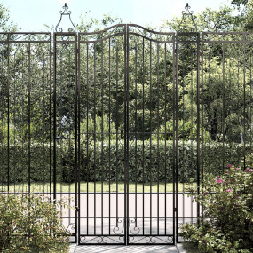 Garden Gate Black 47.6"x3.1"x78.7" Wrought Iron