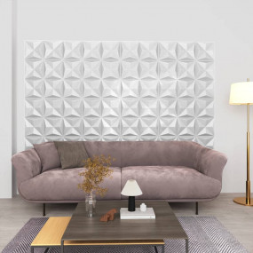 3D Wall Panels 48 pcs 19.7"x19.7" Origami White 129.2 f...