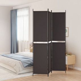 3-Panel Room Divider Brown 59.1"x86.6" Fabric