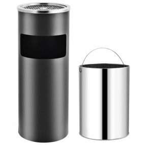 Ashtray Dustbin Hotel 7.9 gal Steel Gray