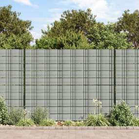 Patio Privacy Screens 10 pcs Stone Grey 99.4x7.5" PVC