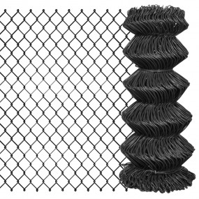 Chain Link Fence Steel 49.2x2.6' Grey