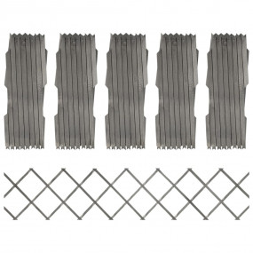 Trellis Fences 5 pcs Grey Solid Firwood 70.9x11.8"