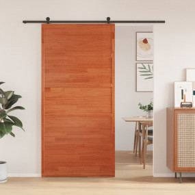 Barn Door Wax Brown 39.4x81.9" Solid Wood Pine