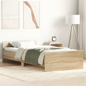 Bed Frame without Mattress Sonoma Oak 75 x 74.8 "  Engi...