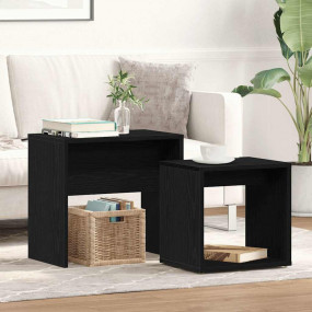 Coffee Tables 2 pcs Black Oak Engineered Wood