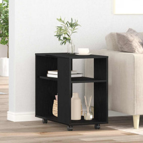 Side Table Black Oak 27.6x13.8x23.6" Engineered Wood