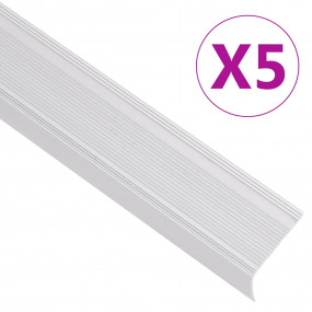 Stair Nosings in L-shape 5 pcs Aluminum 39.4 " Silver