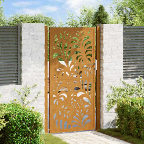Patio Gate 41.3x70.9" Weathering Steel Wave Design