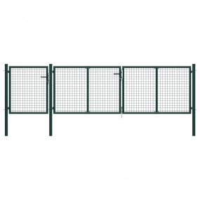 Patio Gate Steel 157.5x29.5" Green