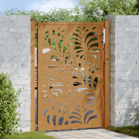 Patio Gate 41.3x51.2" Weathering Steel Wave Design