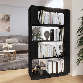 Book Cabinet/Room Divider Black 31.5x9.8x52.0" Solid Wo...