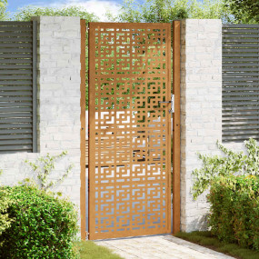 Patio Gate 41.3x80.7" Weathering Steel Cross Design
