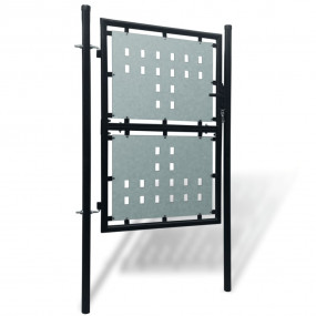 Black Single Door Fence Gate 39.4 x 78.0"