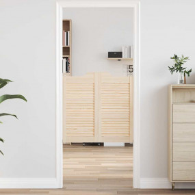Swing Doors Louvred Design 2-Pair 31.5x31.5" Solid Wood...