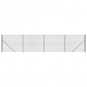 Wire Mesh Fence with Flange Anthracite 7.2x32.8'