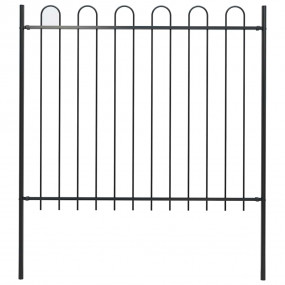 Garden Fence with Spear Top Steel 5.9 Black