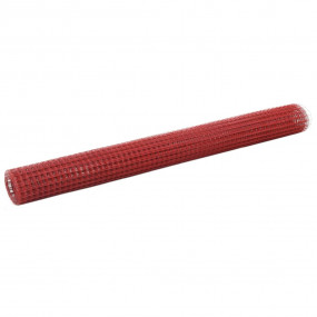 Chicken Wire Fence Steel with PVC Coating 32.8x4.9' Red
