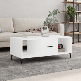 Coffee Table White 40.2x19.7x15.7" Engineered Wood