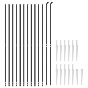 Wire Mesh Fence with Spike Anchors Anthracite 4.6x82.0'