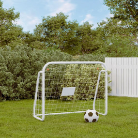 Football Goal with Net White 49.2x37.8x23.6" Steel&Poly...