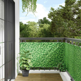 Balcony Privacy Screen Plant Look Green 236.2x35.4" PVC